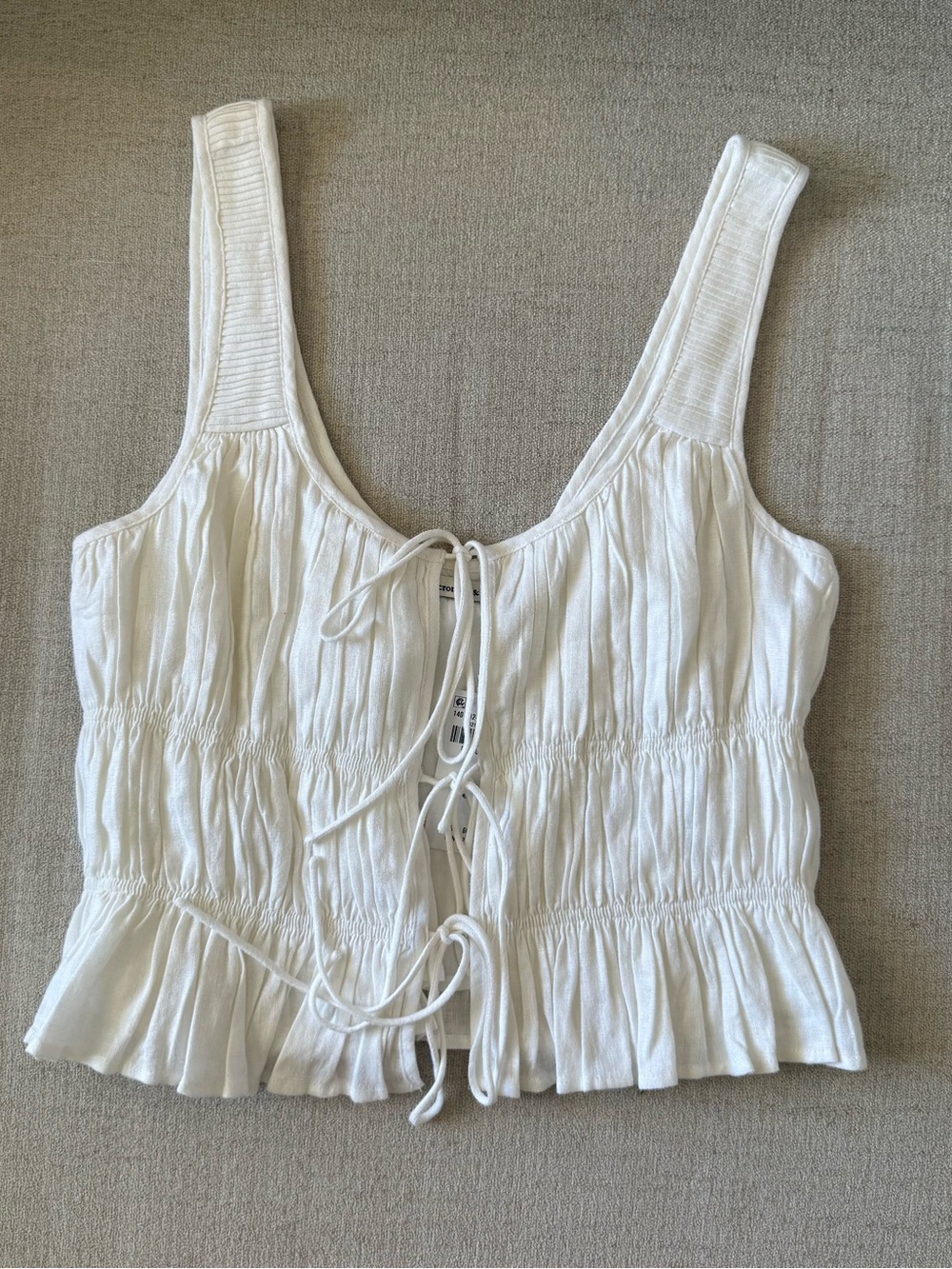 Abercrombie Tie-Front Smocked Tank Top